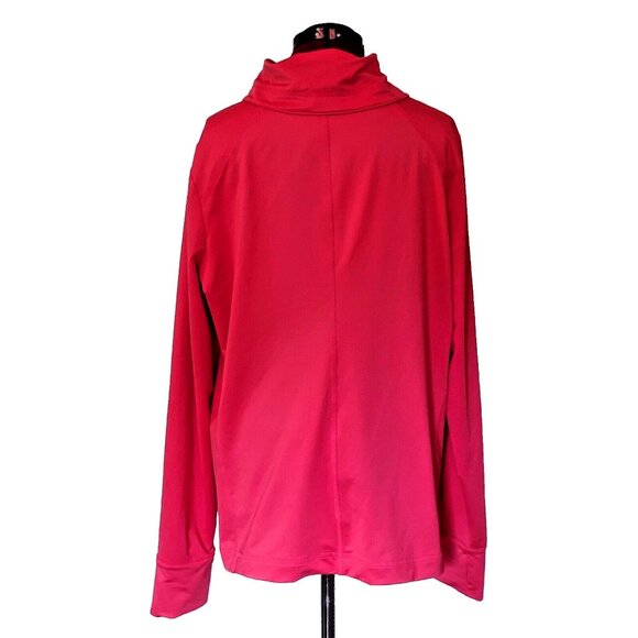 J.Jill Fit Asymmetric Zip Pullover Red Women Size XL Thumb Holes Side Sp… - Picture 2 of 7